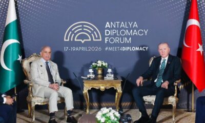 Antalya Diplomacy Forum Tayyib Erdogan and Shehbaz Sharif Meeting