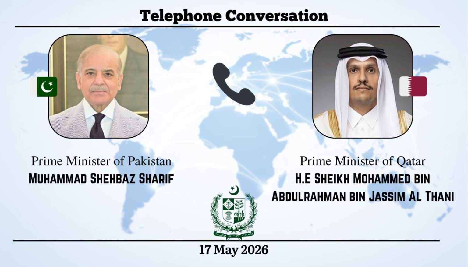 PM shahbaz sharif and pm Qatar sheikh muhammad