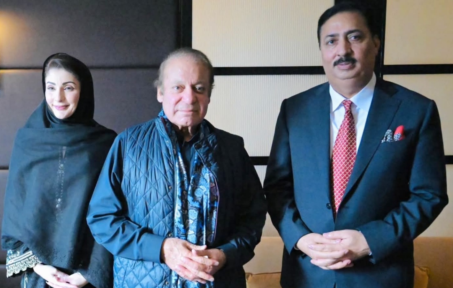 Syed Qamar Raza Naqvi in a meeting with President PMLN Nawaz Sharif and CM Punjab Maryam Nawaz Sharif