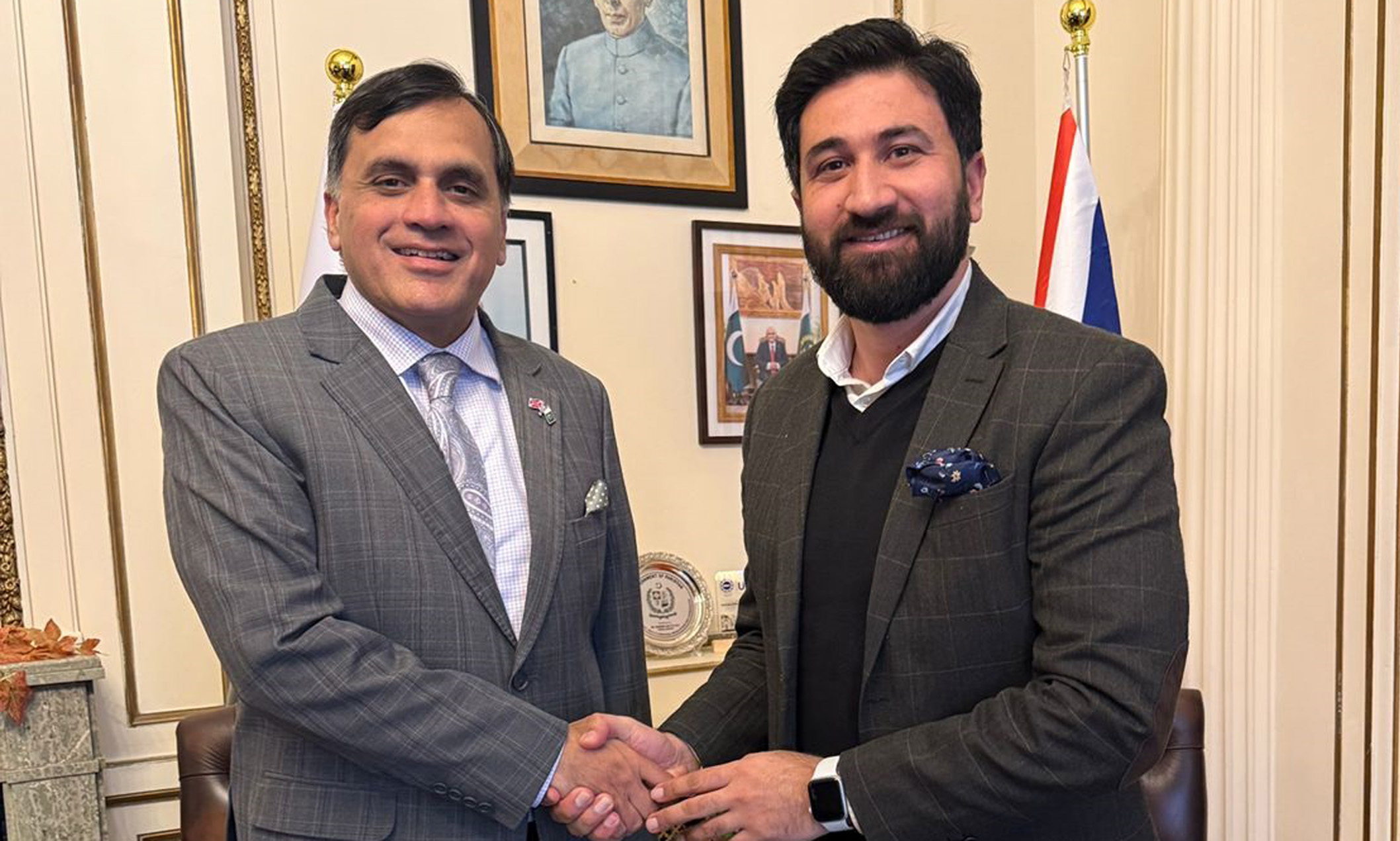 Dr Abbas Shah meet Pakistani High Commissioner Dr Muhammad Faisal