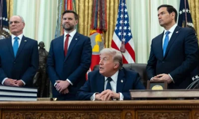 Donald Trump with witkoff and kushnar along with JD Vance