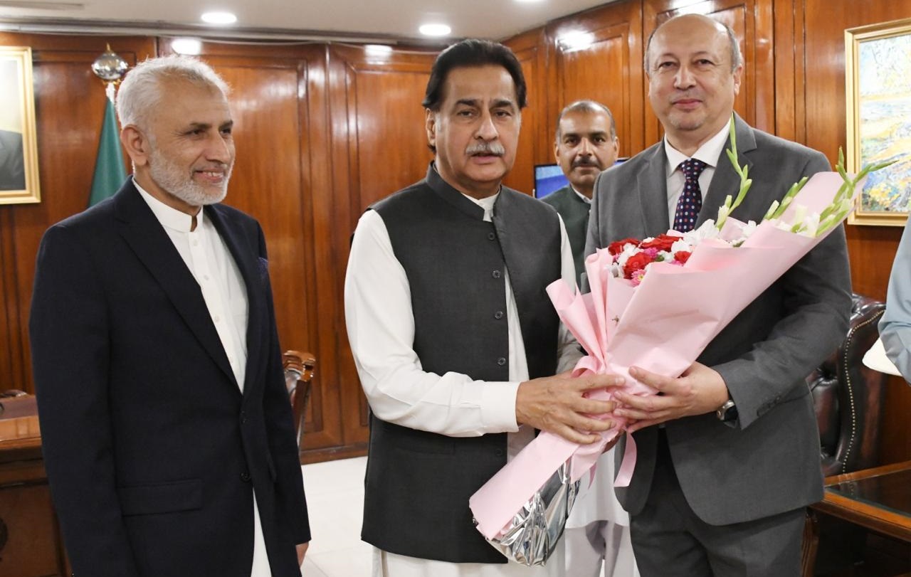 Ayaz sadiq congraulates syed hussain zaidi for his promotion