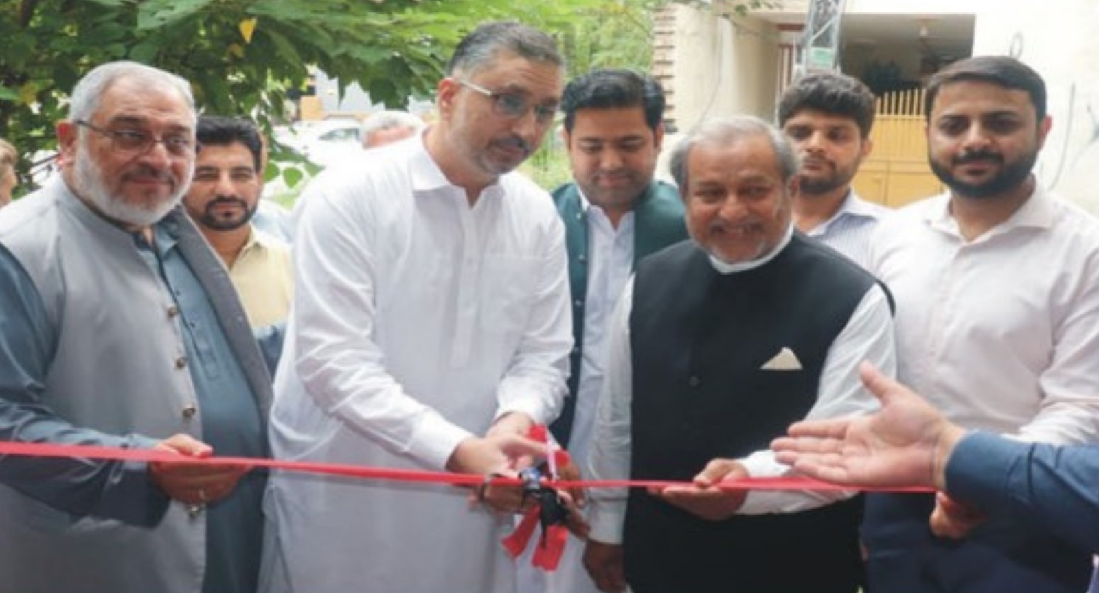 Ijaz Gillani and Imtiaz Hussain Rizvi inaugurating school in bhara kahu